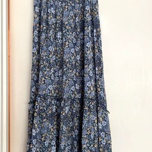 maxi skirt size med floral rayon and nylon